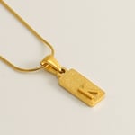 Gold color / 1 Piece Simple Series Hip-Pop/Rock Letter K Stainless Steel  Gold Color Unisex Pendant Necklaces Picture11